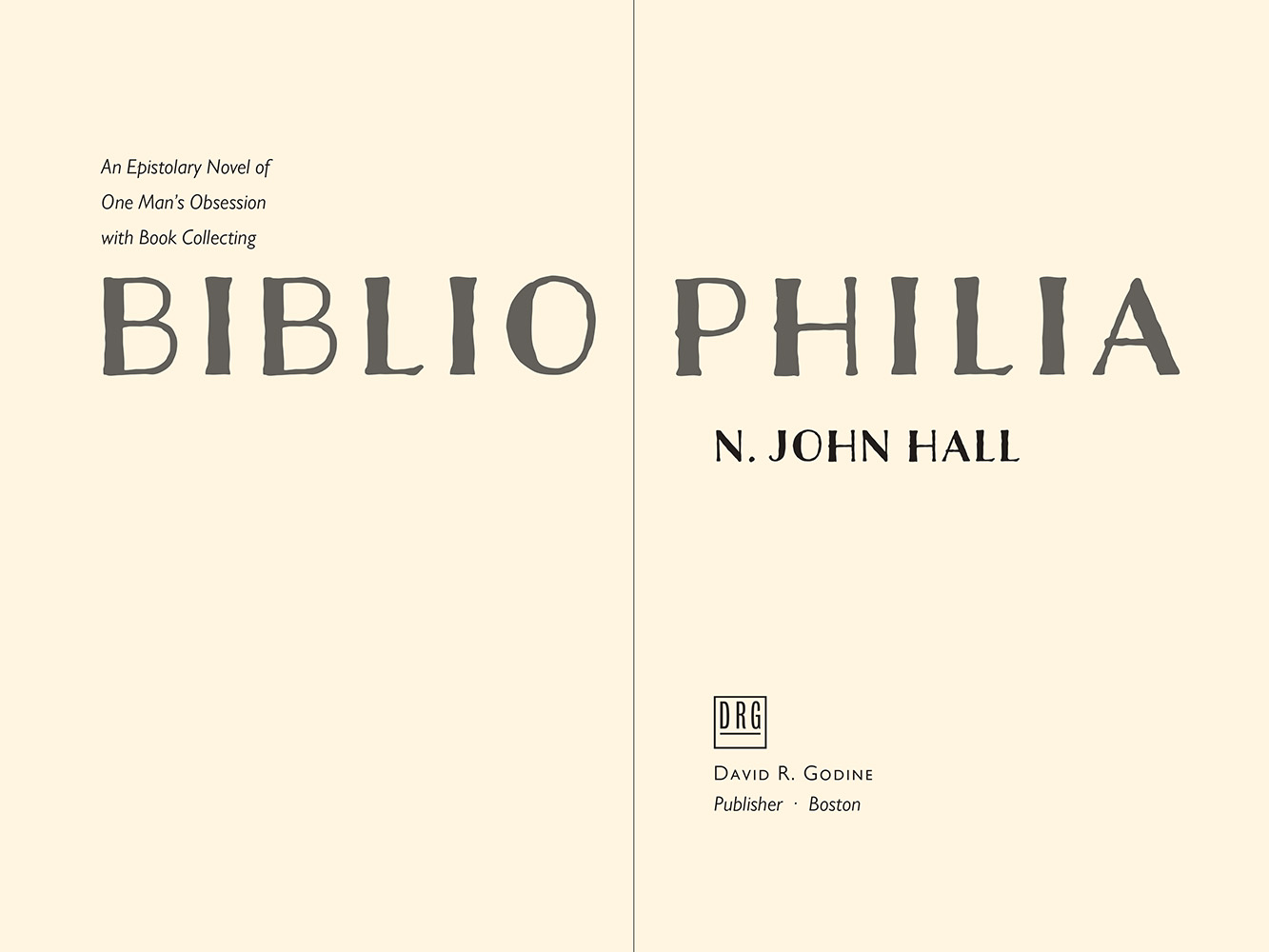 Bibliophilia by N. John Hall: Title spread