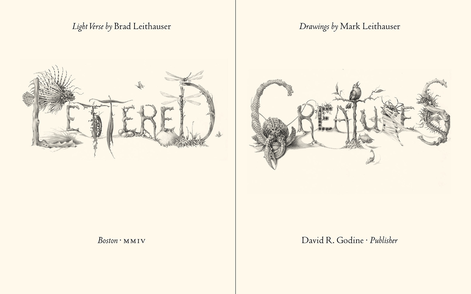 Lettered Creatures: Title spread