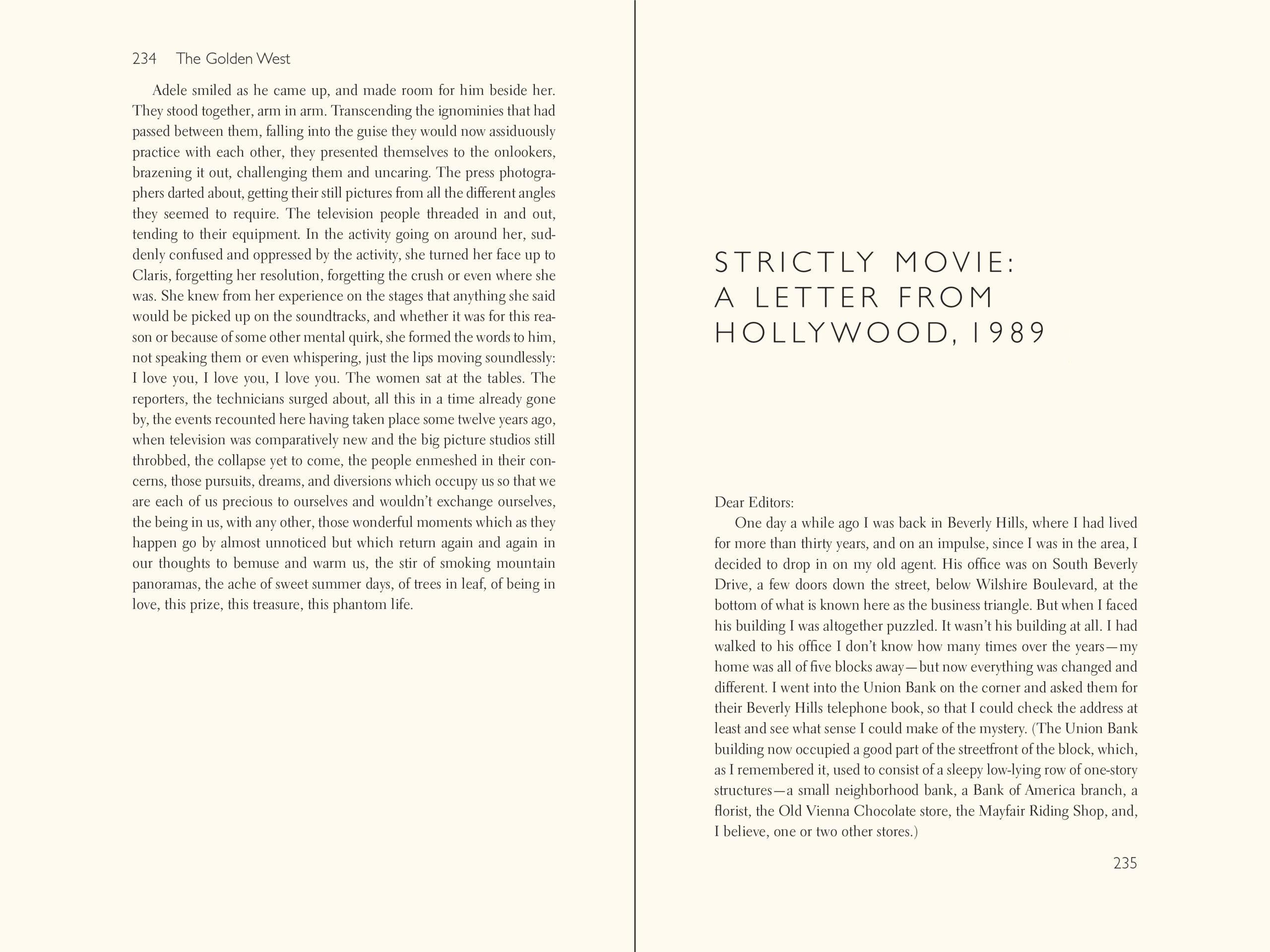 The Golden West: Hollywood Stories by Daniel Fuchs: Chapter opening