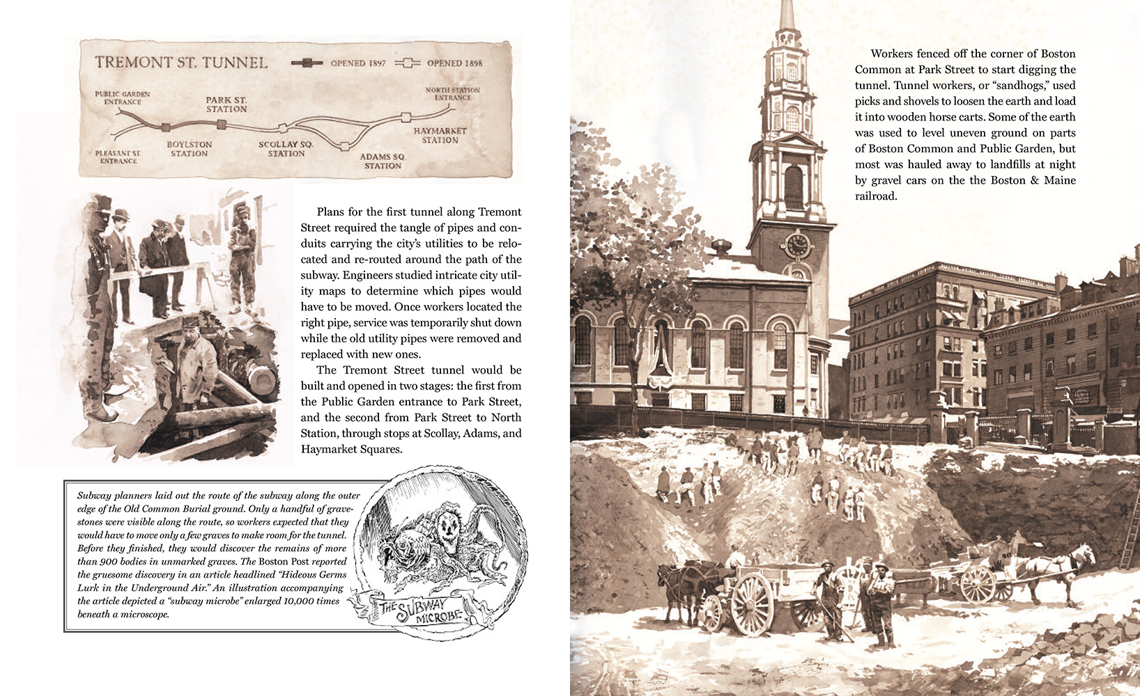 Beneath the Streets of Boston by Joe McKendry: Interior spread